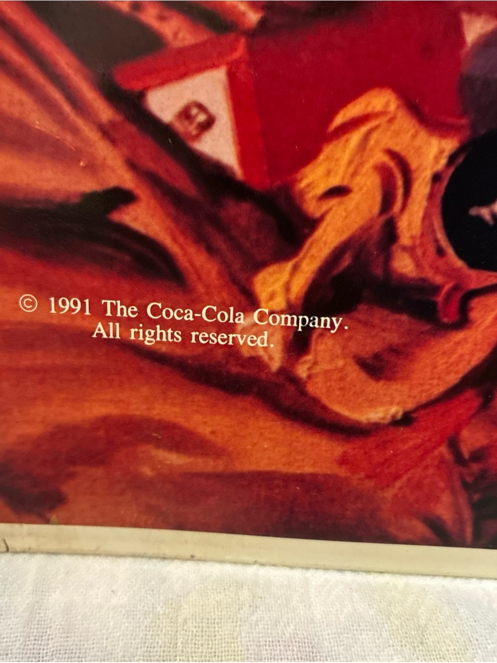 Vintage Coca-Cola Santa Christmas Holiday Art Print Metal Sign 1991 - Picture 3 of 7